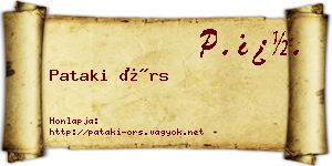 Pataki Örs névjegykártya