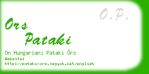 ors pataki business card